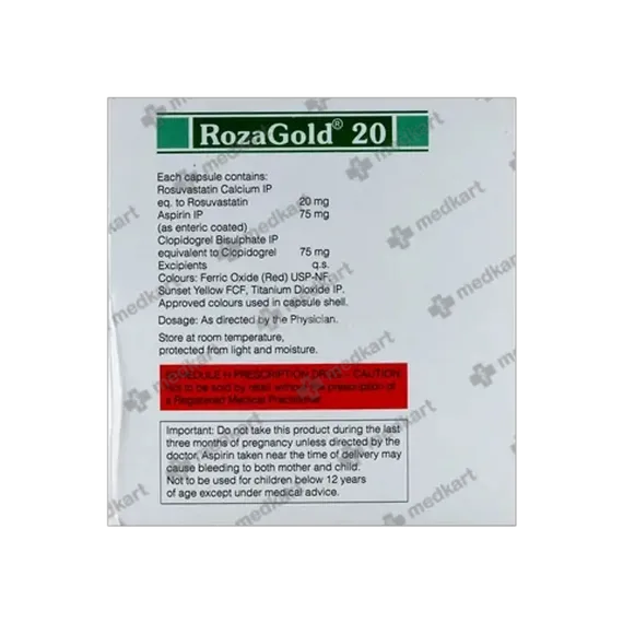 rozagold 20mg capsule 10's
